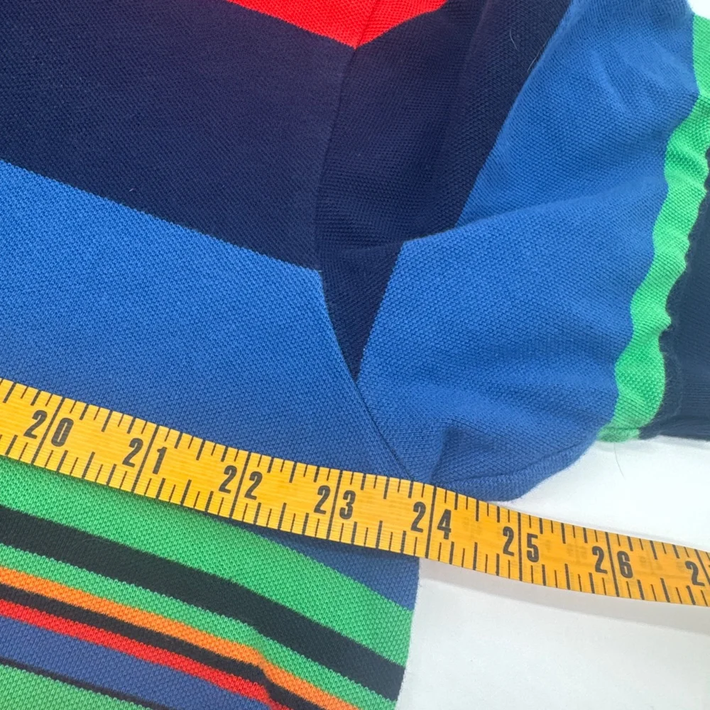 Men's Polo by Ralph Lauren XL Red Blue Green Striped Polo Shirt